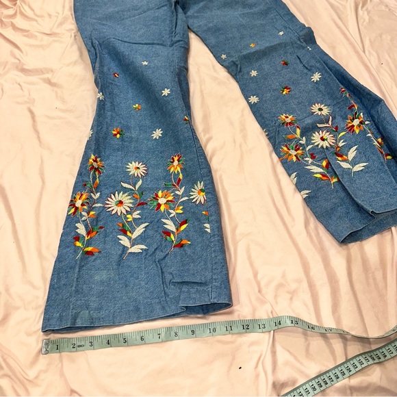 Vintage 70’s A Way of Life Embroidered Floral Denim Pants - Picture 9 of 10